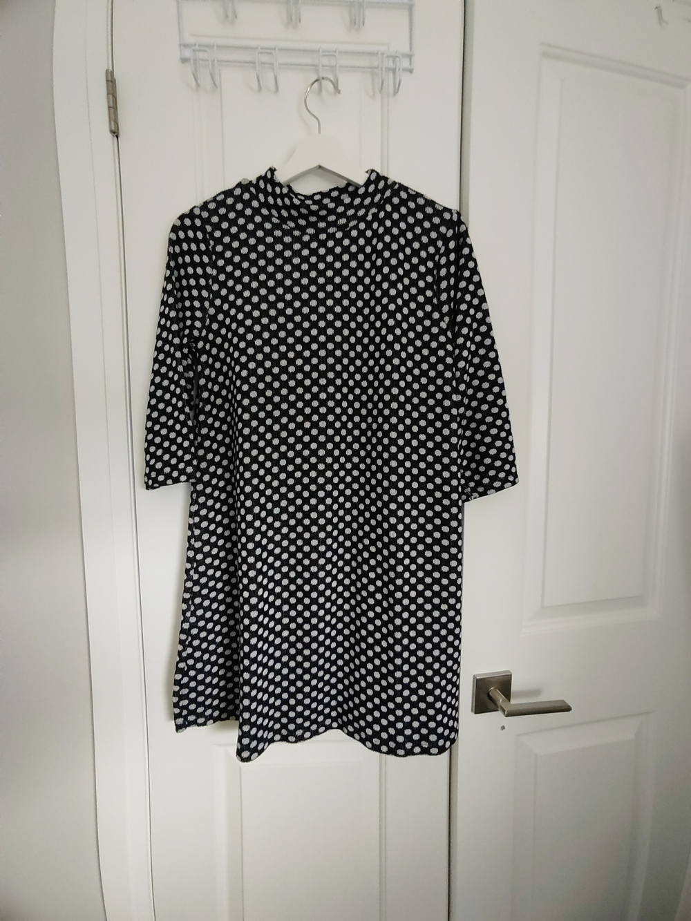 Reserved Black and White Polka Dot Mini Dress